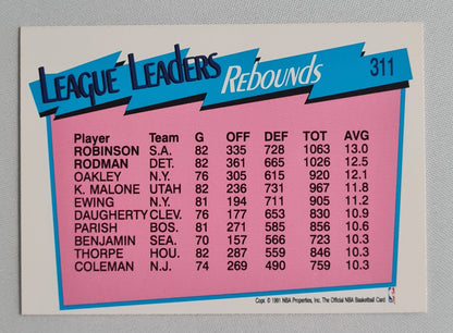 David Robinson & Dennis Rodman - 1981 NBA Hoops "League Leaders" #311