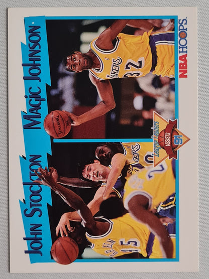 John Stockton & Magic Johnson - 1981 NBA Hoops "League Leaders" #312