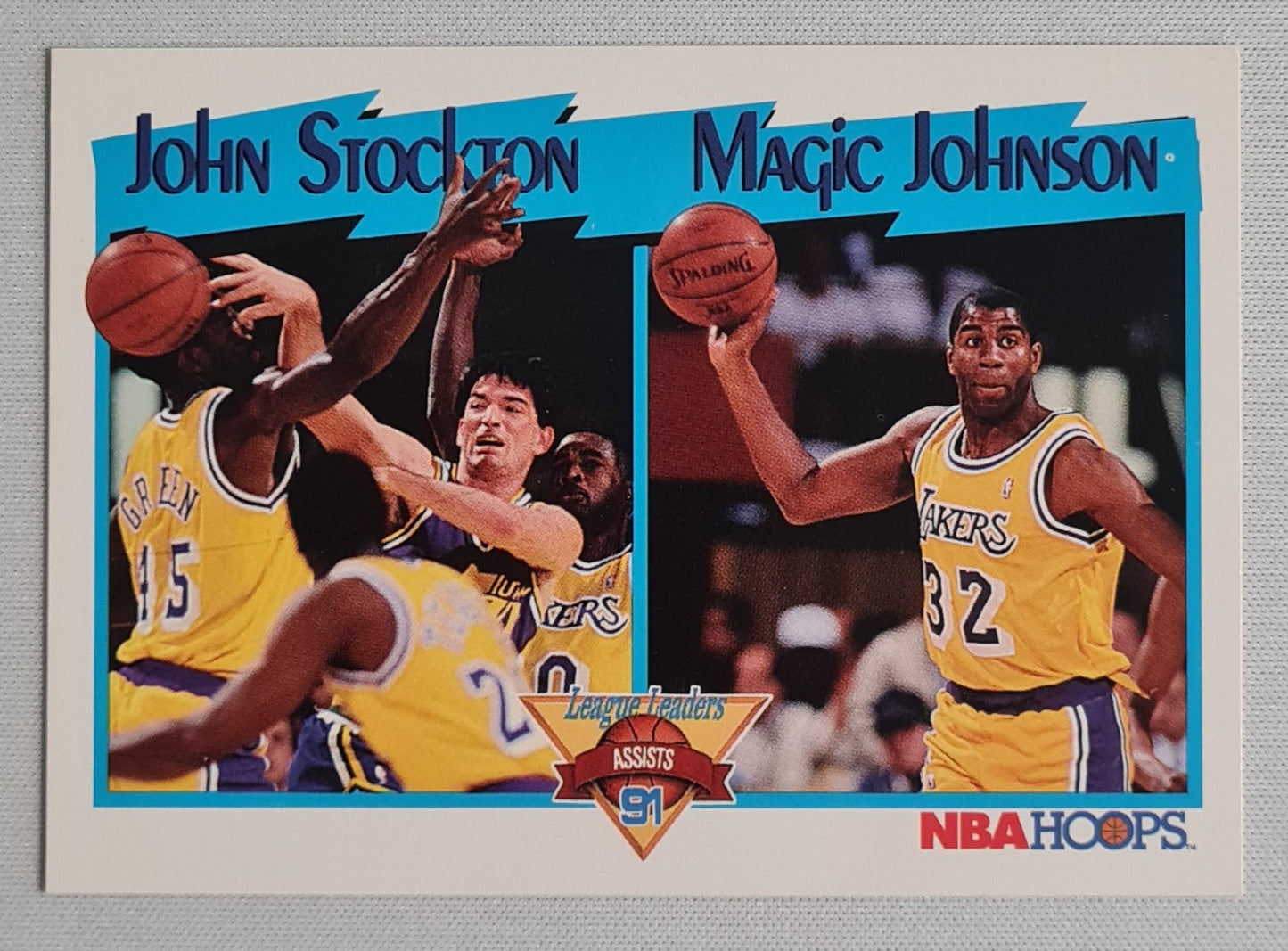 John Stockton & Magic Johnson - 1981 NBA Hoops "League Leaders" #312
