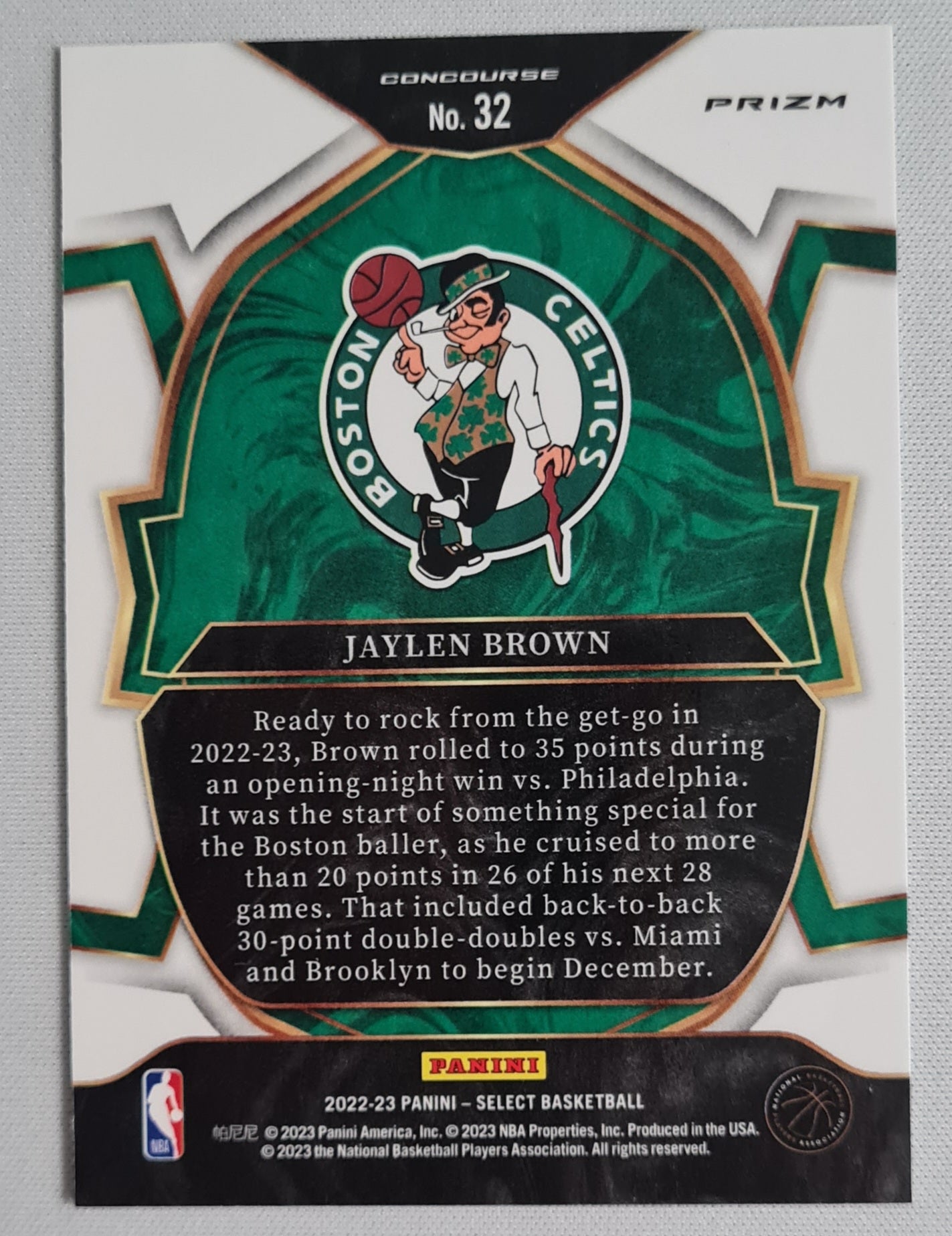 Jaylen Brown - 2022 Panini Select Basketball NBA #32 Boston Celtics Purple/White/Blue Prizm