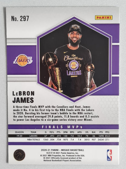Lebron James - 2020 Panini Mosaic Basketball NBA L.A. Lakers #297 Reactive Purple prizm