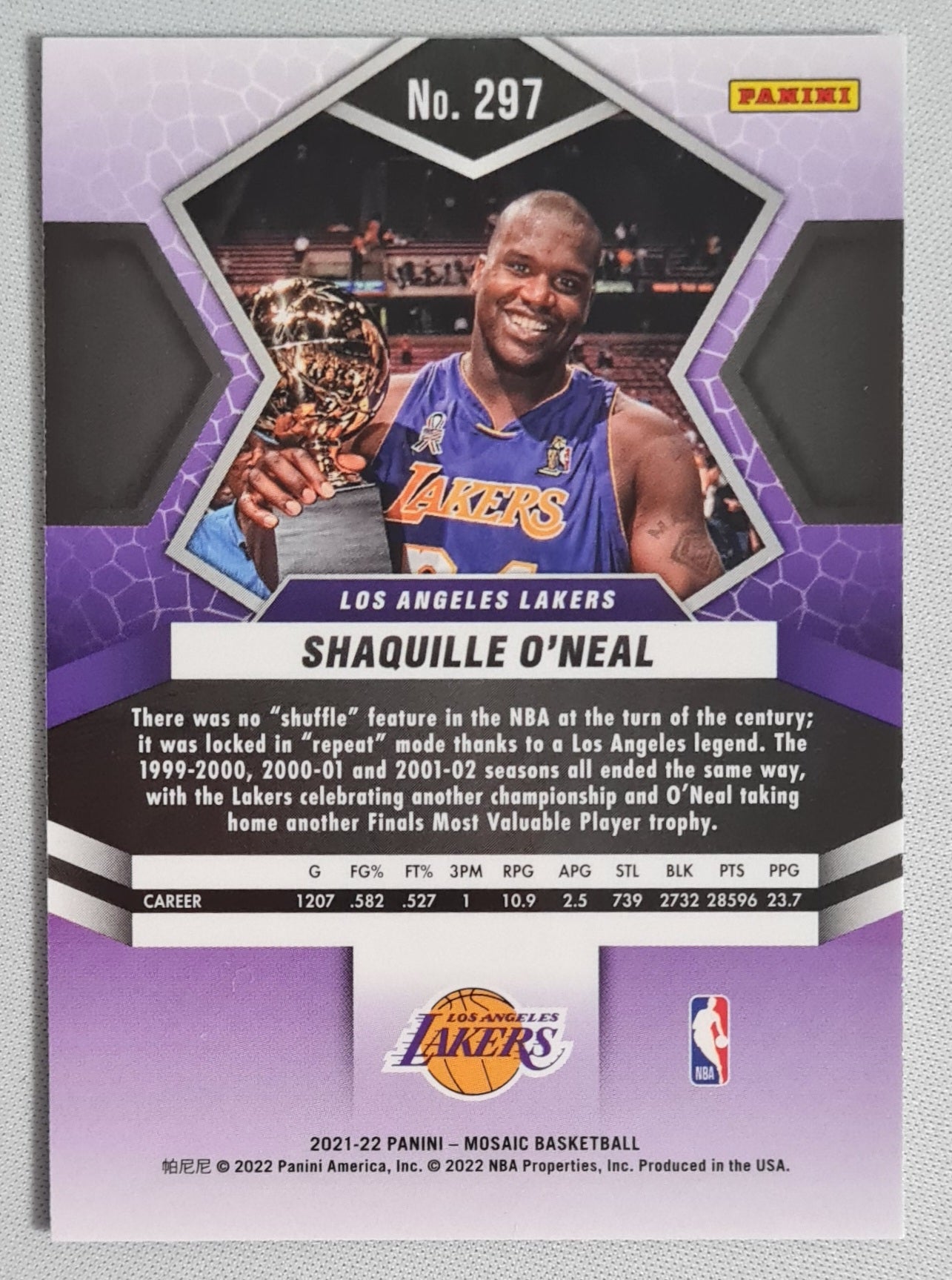 Shaquille O'Neal - 2021 Panini Mosaic Basketball #297 L.A. Lakers - Finals MVP