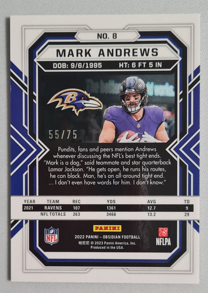 Mark Andrews - 2022 Panini Obsidian Football #8 NFL Football /75