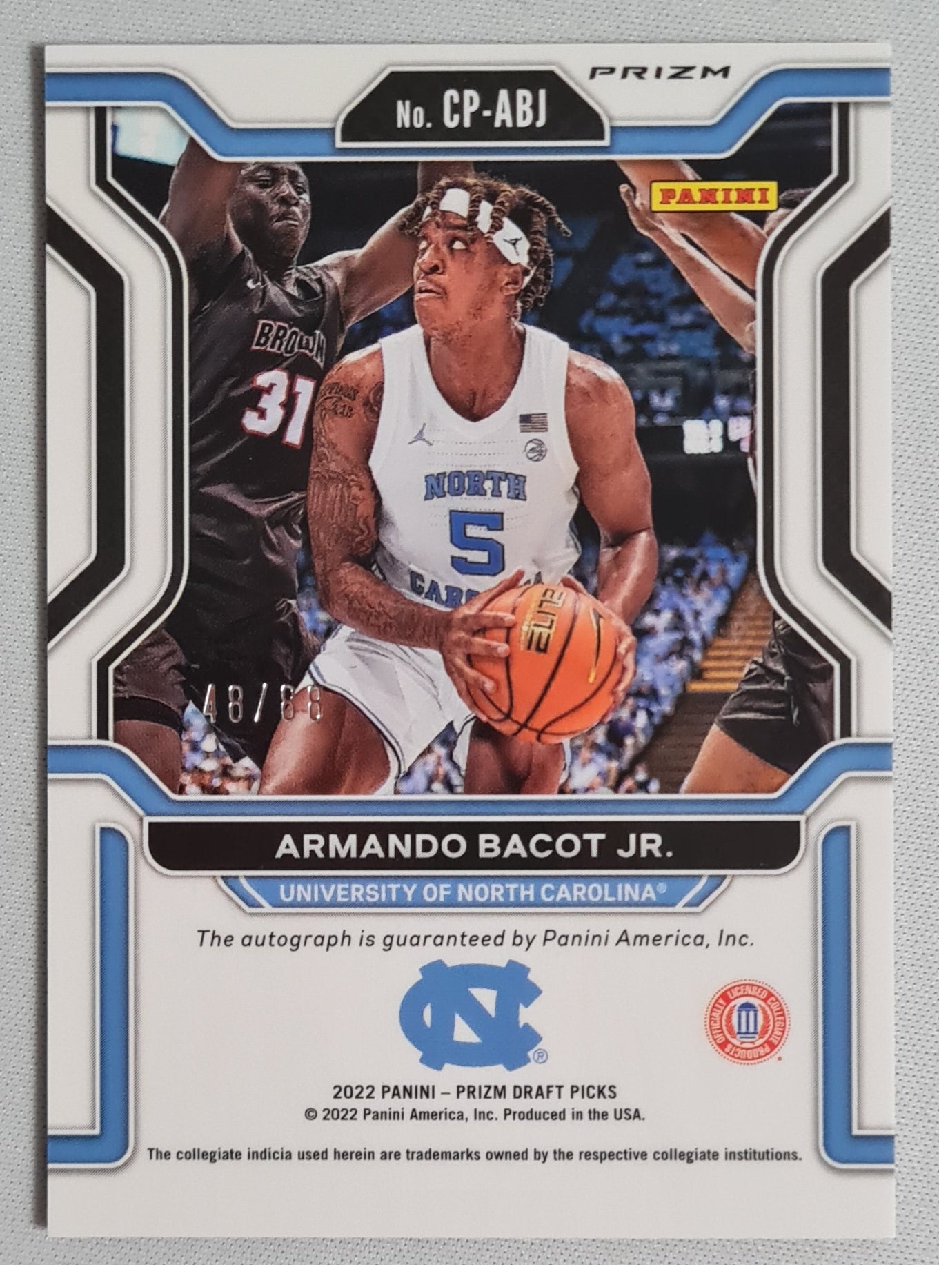Armando Bacot Jr. - 2022 Panini Draft Picks Basketball #CP-ABJ Prizm NC Autograph /88