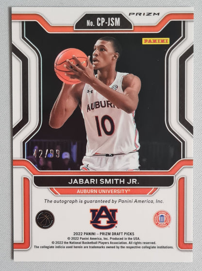 Jabari Smith Jr. - 2022 Panini Draft Picks Basketball #CP-JSM Prizm AU Autograph /99