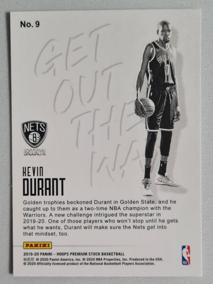 Kevin Durant - 2019/20 Panini Hoops Premium Stock Basketball #9 "Get out the Way" Purple