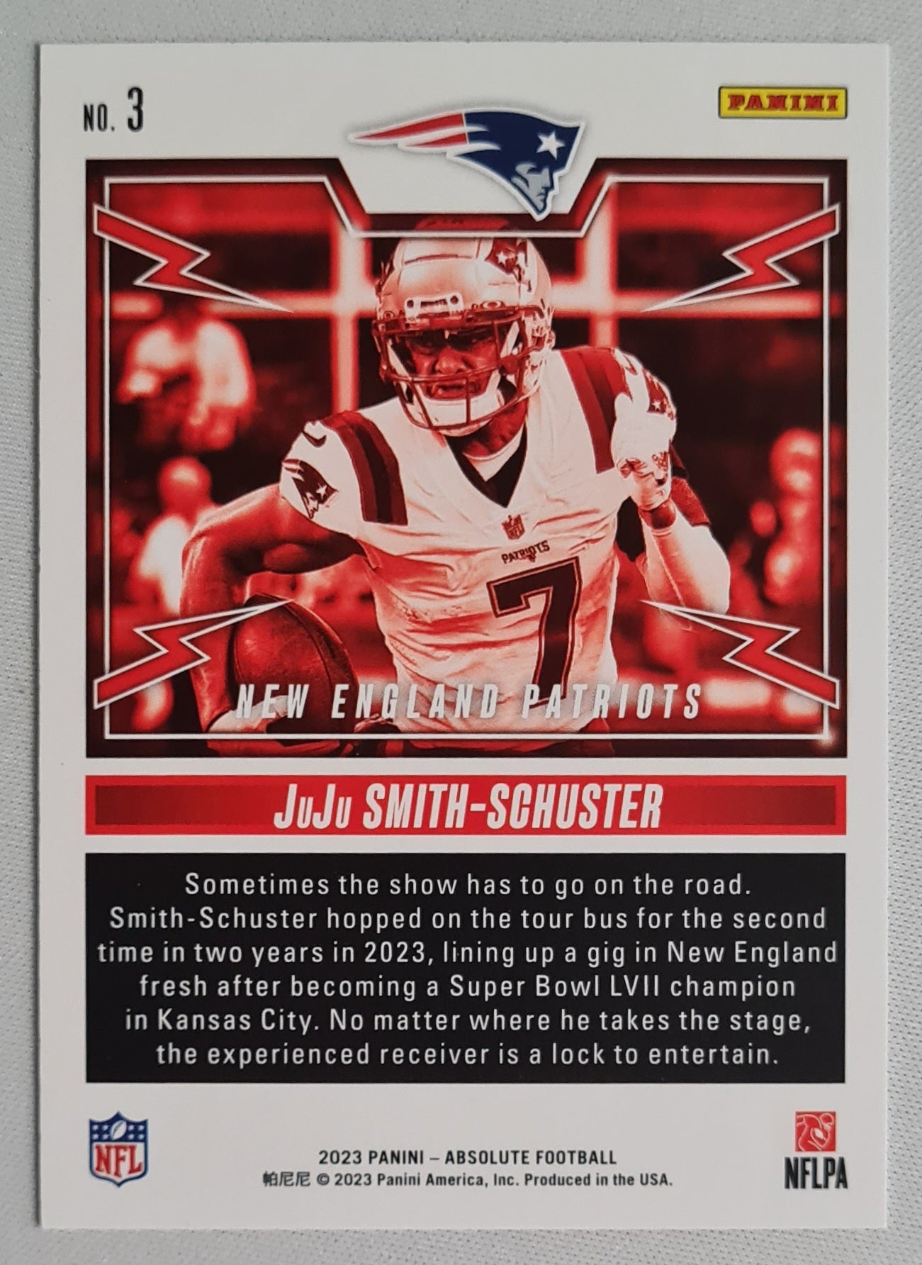 JuJu Smith-Schuster - 2023 Panini Absolute Football #3 NFL New England Patriots - ROCK OUT