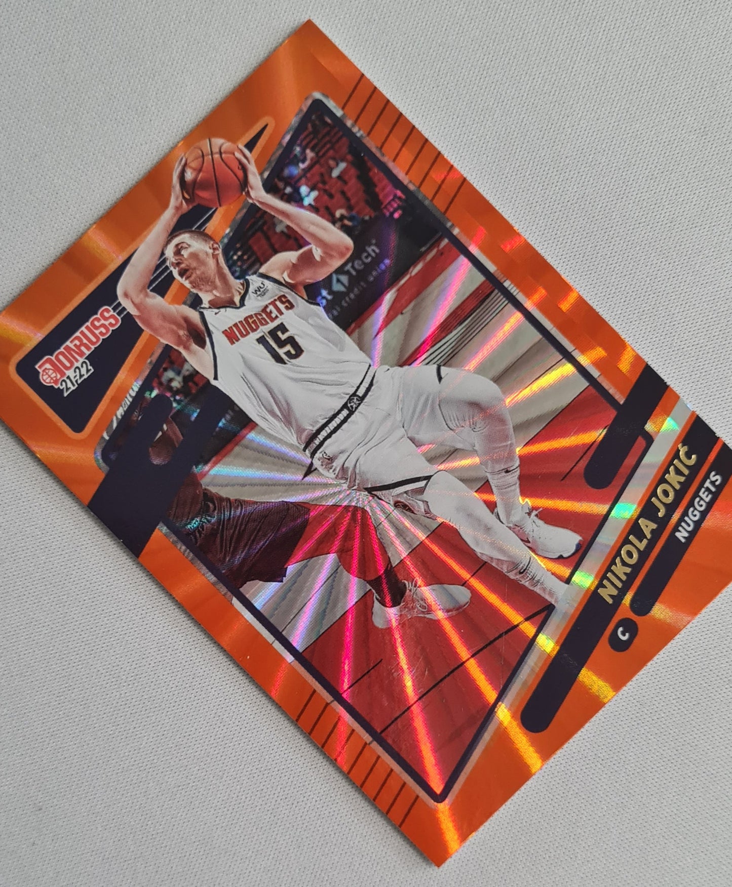 Nikola Jokic - 2021/22 Panini Donruss Basketball #28 NBA Denver Nuggets Holo Orange Laser