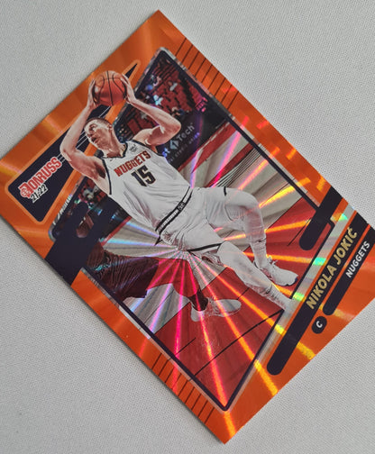 Nikola Jokic - 2021/22 Panini Donruss Basketball #28 NBA Denver Nuggets Holo Orange Laser