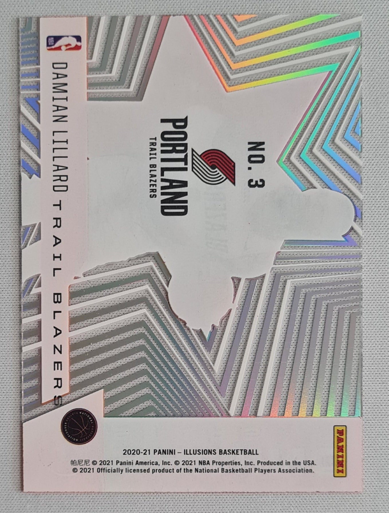 Damian Lillard - 2020/21 Panini Illusions Basketball #3 Portland Trail Blazers "Shining Stars" Orange