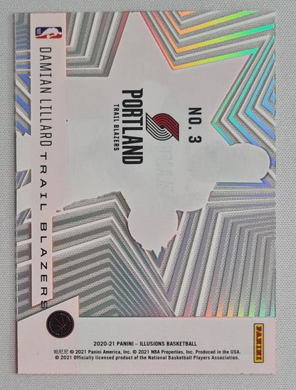 Damian Lillard - 2020/21 Panini Illusions Basketball #3 Portland Trail Blazers "Shining Stars" Orange