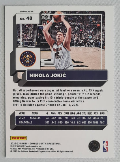 Nikola Jokic - 2022/23 Panini Donruss Optic Basketball #48 NBA Purple Prizm