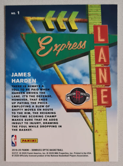 James Harden - 2019/20 Panini Donruss Optics basketball #1 "Express Lane" NBA Houston Rockets