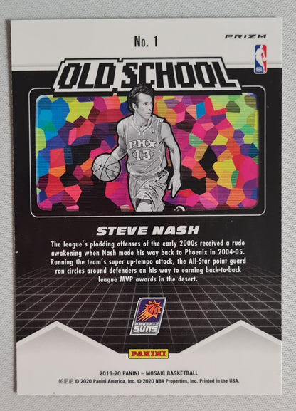 Steve Nash - 2019/20 Panini Mosaic Basketball #1 "Old School" NBA Phoenix Suns - Green Mosaic