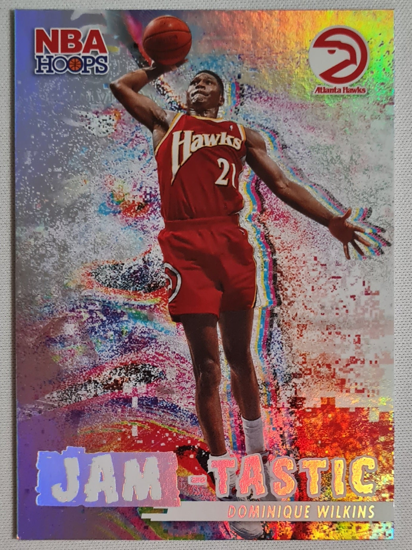 Dominique Wilkins - 2022/23 Panini NBA Hoops Basketball #21 "Jam-Tastic" Holo NBA Atlanta Hawks