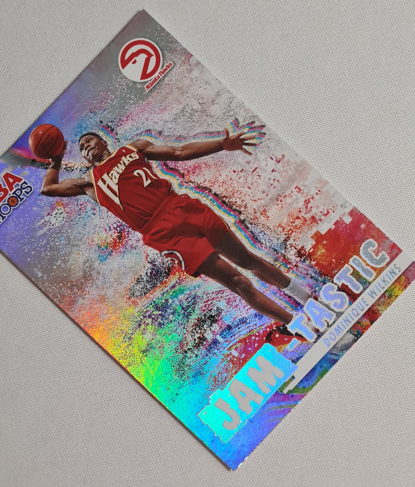 Dominique Wilkins - 2022/23 Panini NBA Hoops Basketball #21 "Jam-Tastic" Holo NBA Atlanta Hawks