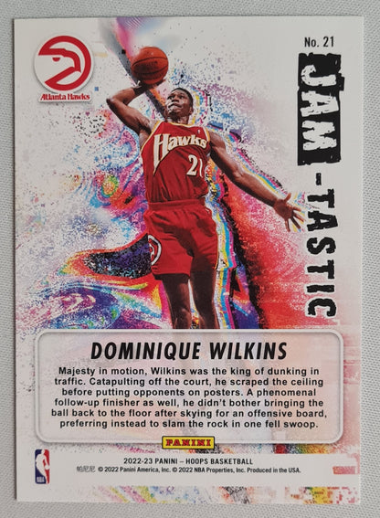 Dominique Wilkins - 2022/23 Panini NBA Hoops Basketball #21 "Jam-Tastic" Holo NBA Atlanta Hawks
