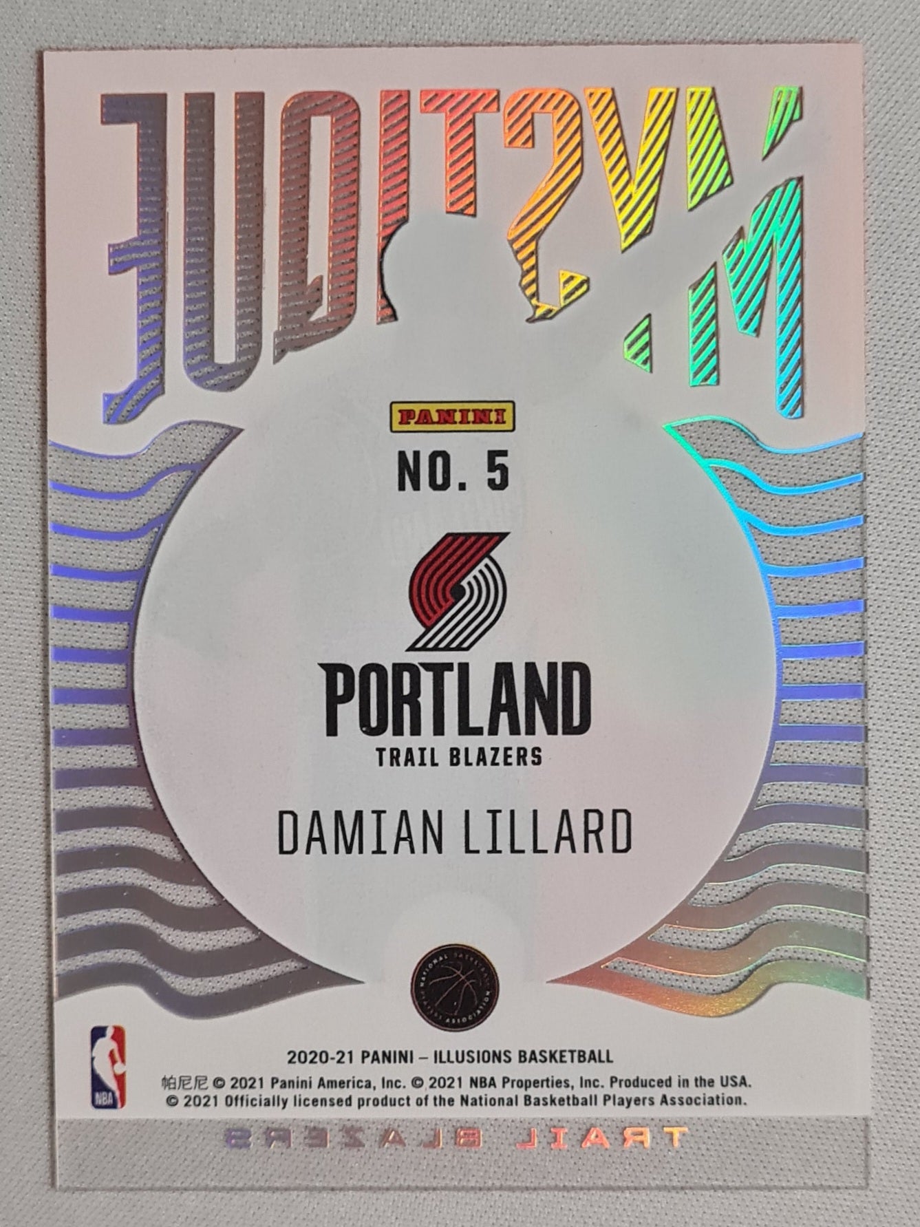 Damian Lillard - 2020/21 Panini Illusions Basketball #5 ""Mystique" Orange NBA Portland Trail Blazers