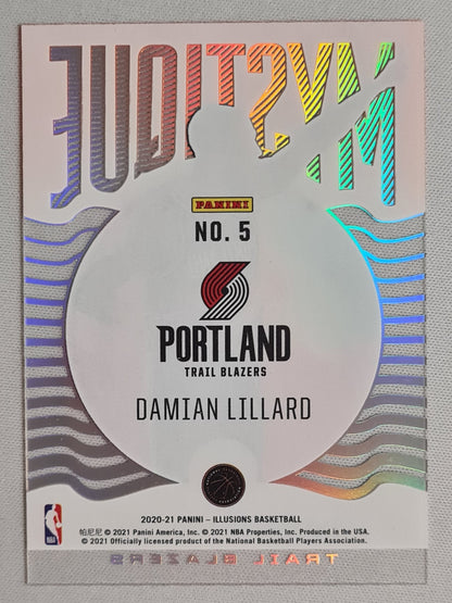 Damian Lillard - 2020/21 Panini Illusions Basketball #5 ""Mystique" Orange NBA Portland Trail Blazers