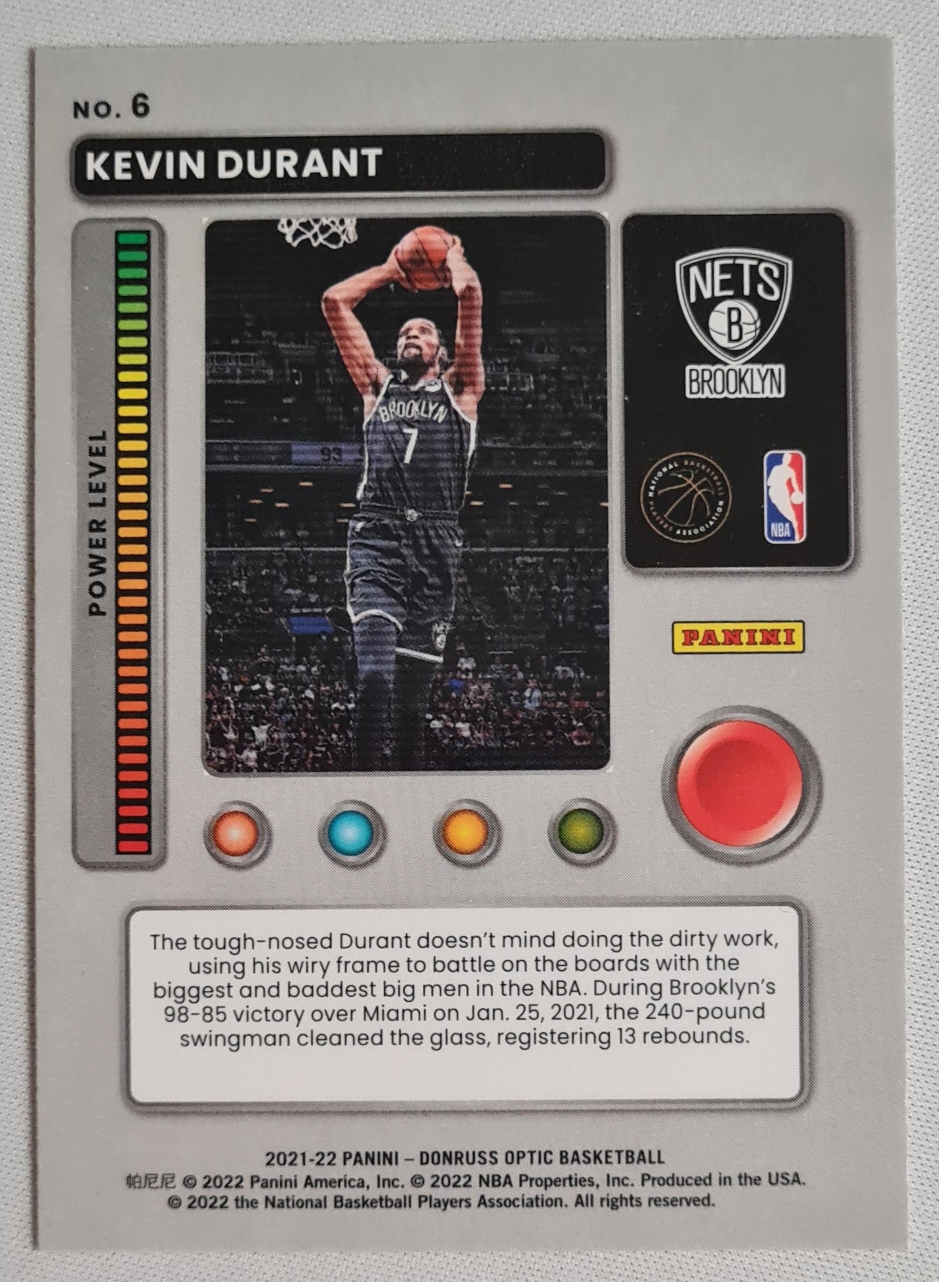 Kevin Durant - 2021/22 Panini Donruss Optic Basketball #6 "T-Minus" 3...2...1