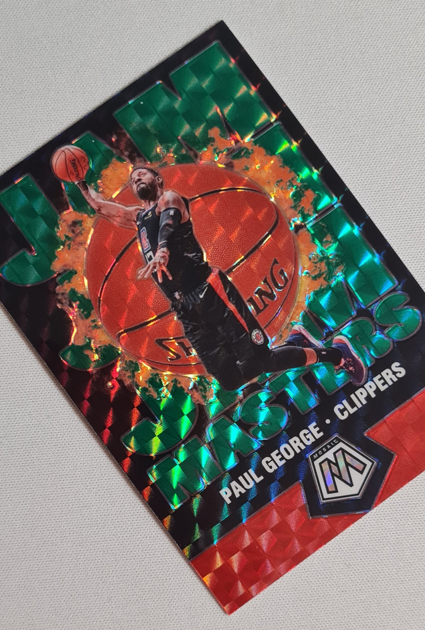 Paul George - 2019/20 Panini Mosaic Basketball #15 "Jam Masters" NBA Clippers - Green Mosaic Prizm