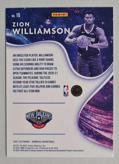Zion Williamson - 2021/22 Panini Donruss Basketball #15 NBA New Orleans "Complete"