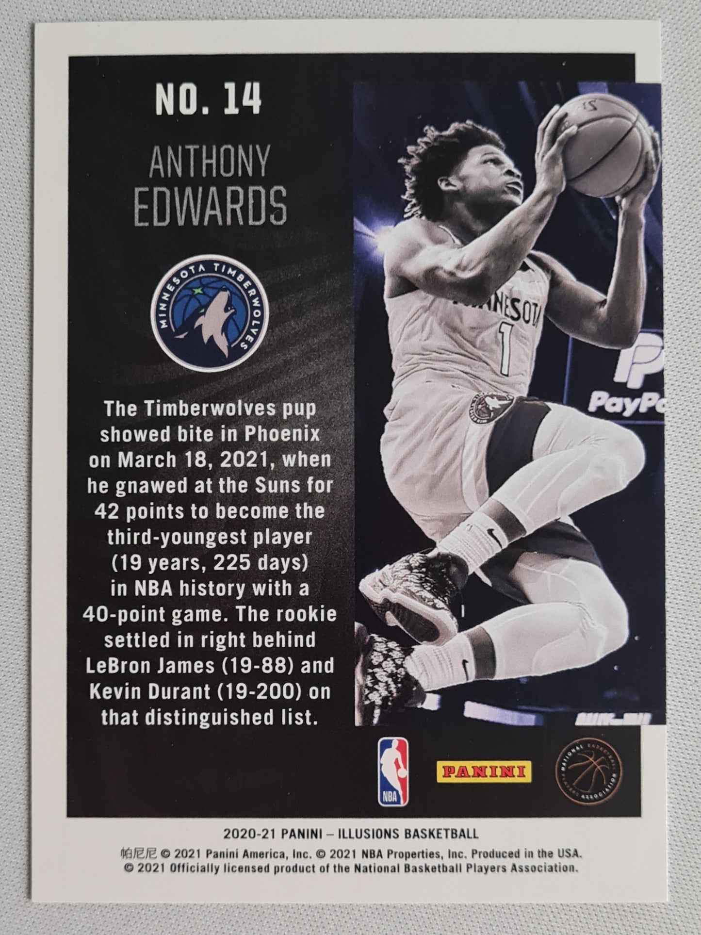 Anthony Edwards - 2020/21 Panini Illusions Basketball #14 "Season Highlights" Timberwolves