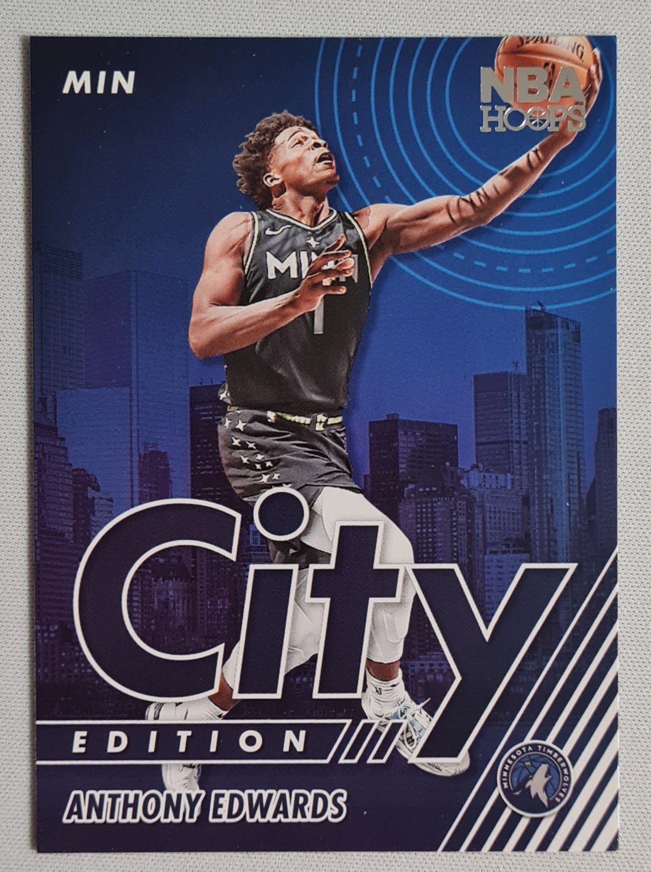 Anthony Edwards - 2020/21 Panini Hoops Basketball #15 "City Edition" Minnesota Timberwolves