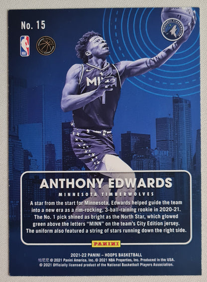 Anthony Edwards - 2020/21 Panini Hoops Basketball #15 "City Edition" Minnesota Timberwolves