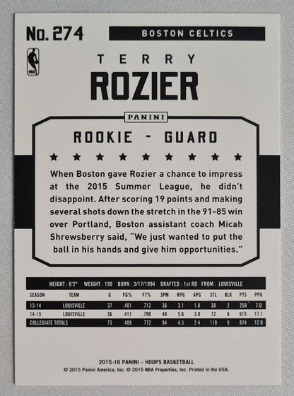 Terry Rozier - 2015/16 Panini Hoops Basketball #274 (RC) Boston Celtics Rookie Guard