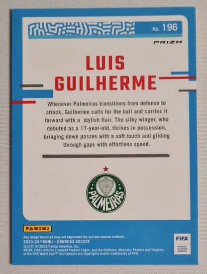 Luis Guilherme - 2023/24 Panini Donruss Soccer #196 Rated Rookie Palmeiras - Optic Velocity