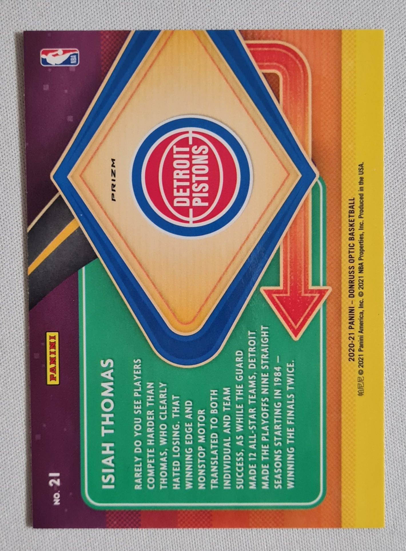 Isiah Thomas - 2020/21 Panini Donruss Optic Basketball #21 Prizm "Express Lane" Holo
