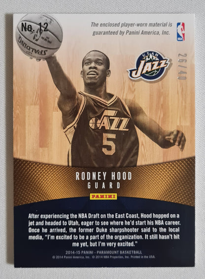 Rodney Hood - 2014/15 Panini Paramount Basketball #12 - Dual Patch /40