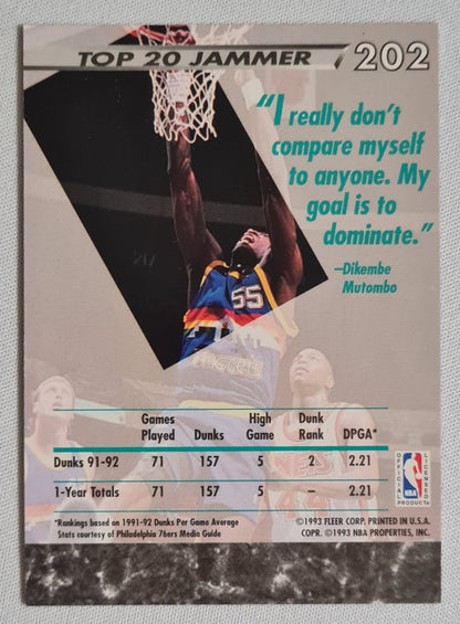 Dikembe Mutombo - 1993 Fleer Ultra #202 Dunk Rank #2 NBA Jam Session