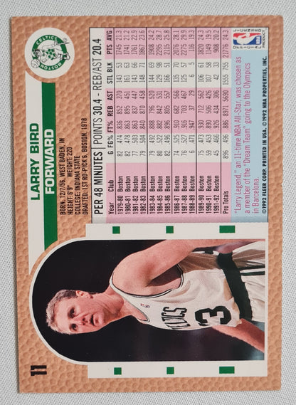 Larry Bird - 1992 Fleer NBA Celtics #11 HOF Basketball Superstar