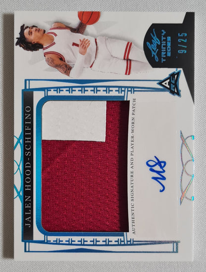 Jalen Hood-Schifino - 2023 Leaf Trinity /25 Autograph /Two color Patch