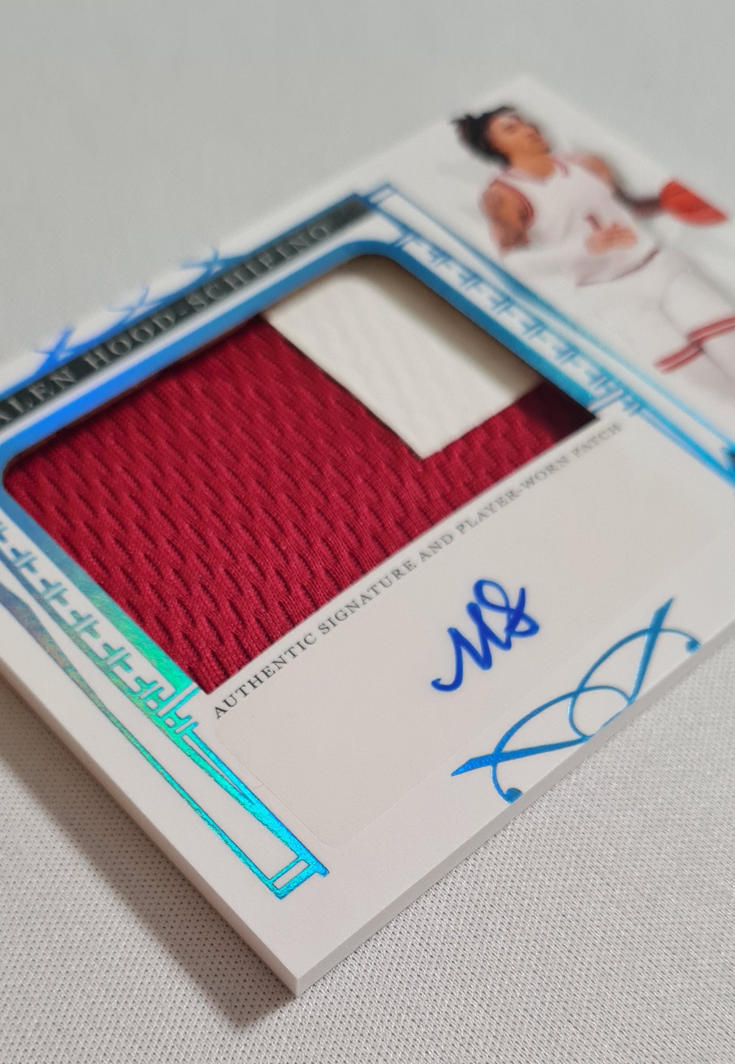 Jalen Hood-Schifino - 2023 Leaf Trinity /25 Autograph /Two color Patch