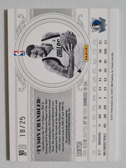 2010-11 Playoff National Treasures /25 Patch Tyson Chandler #19