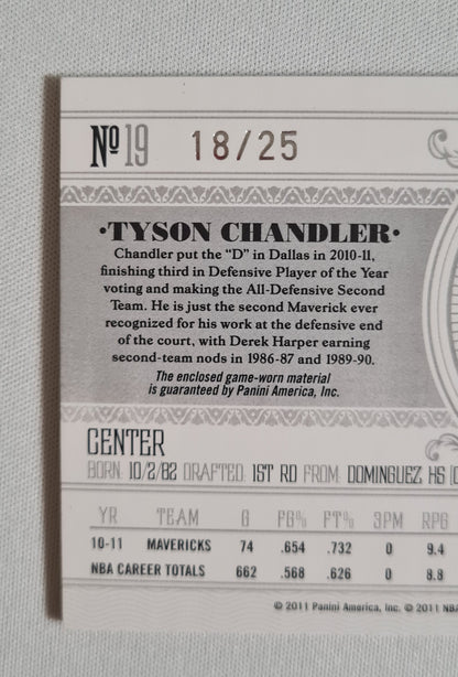 2010-11 Playoff National Treasures /25 Patch Tyson Chandler #19