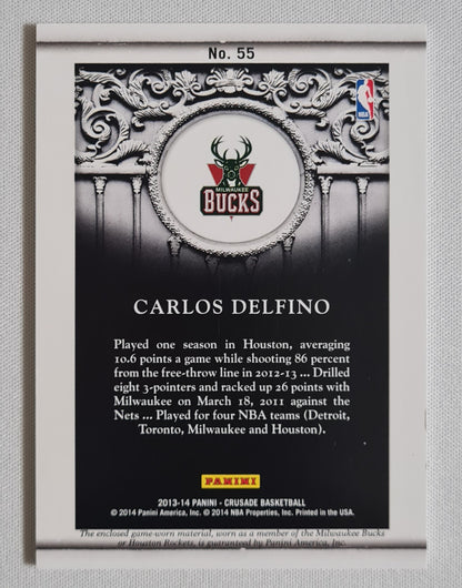 Carlos Delfino - 2013/14 Panini Crusade Basketball #55 Milwaukee Bucks /299 + Patch