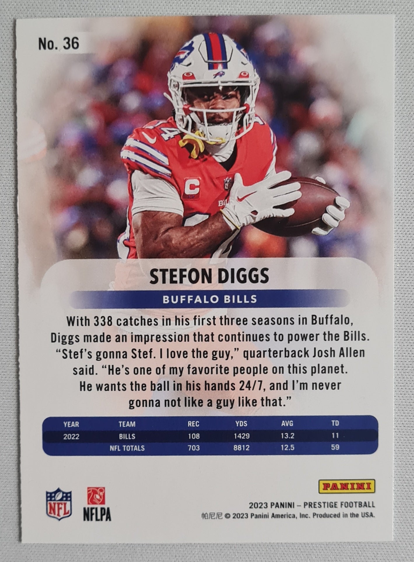 Stefon Diggs - 2023 Panini Prestige Football #36 Xtra Point - Hyper Parallel Bills