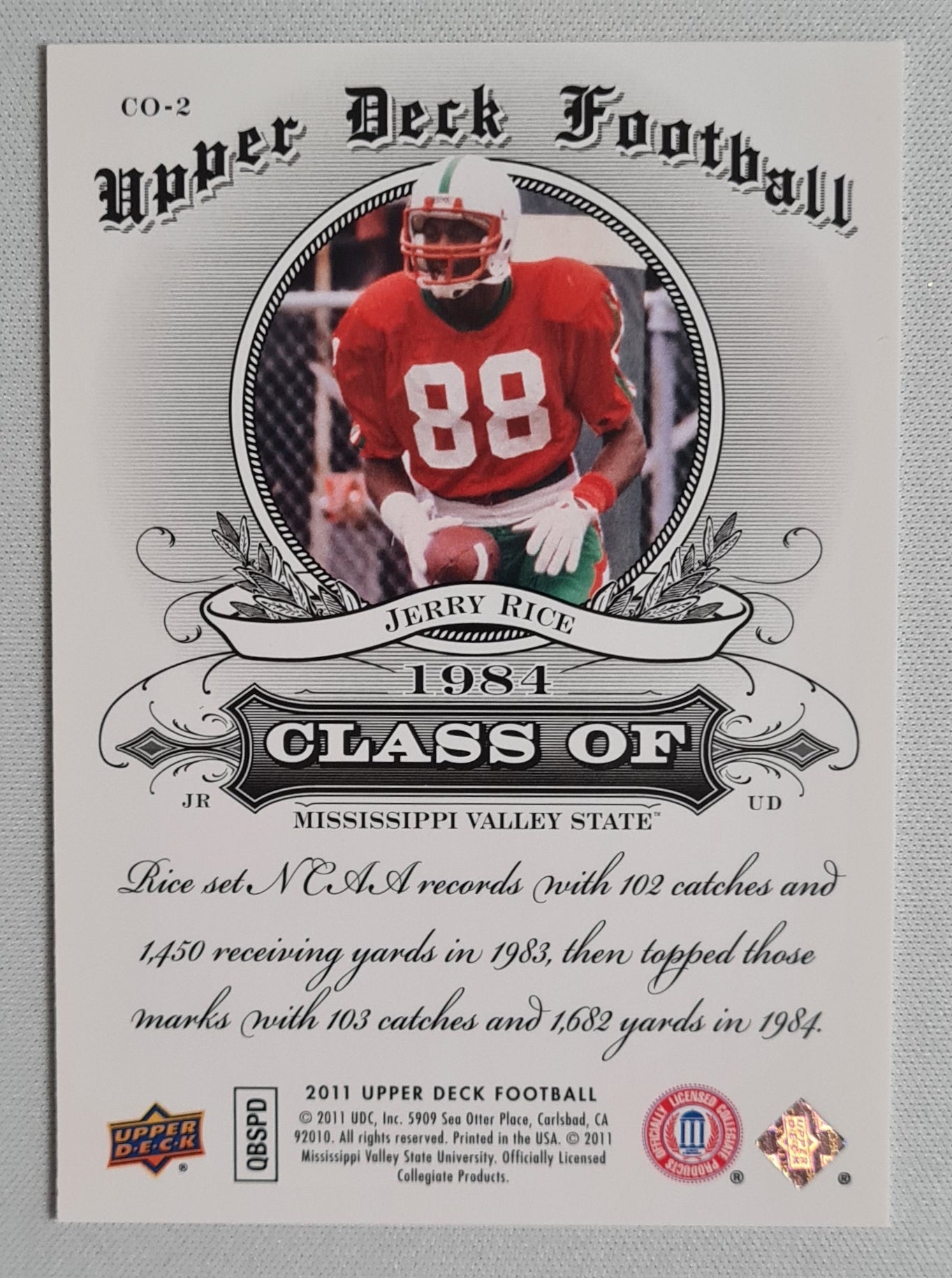 Jerry Rice - 2011 Upper Deck Football "Class of 1984" #CO-2 NFL HOF Receiver