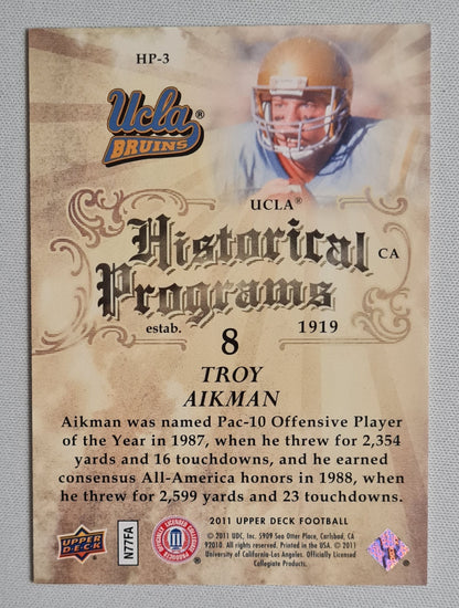 Troy Aikman - 2011 Upper Deck Football "Historical Programs" UCLA HOF QB