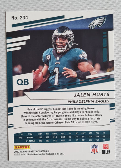 Jalen Hurts - 2022 Panini Prestige Football #234 Philadelphia Eagles QB