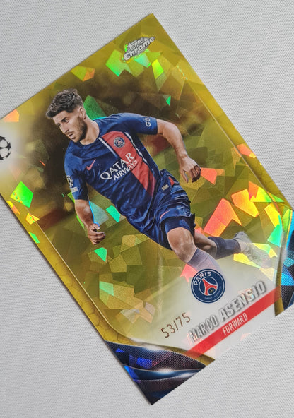 Marco Asensio - 2024 Topps Chrome PSG #97 Yellow Refractor /75