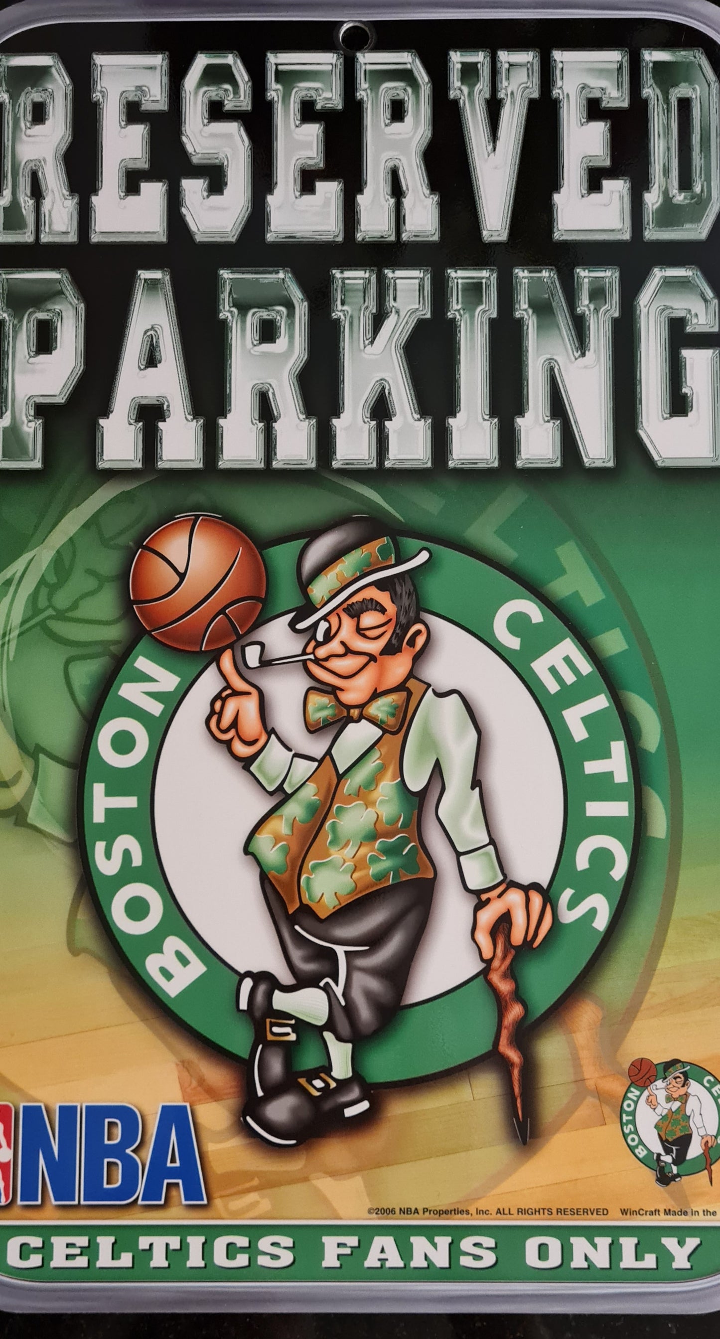 Boston Celtics NBA Sign - Reserved Parking Wall Sign - Celtic Fans Only NBA
