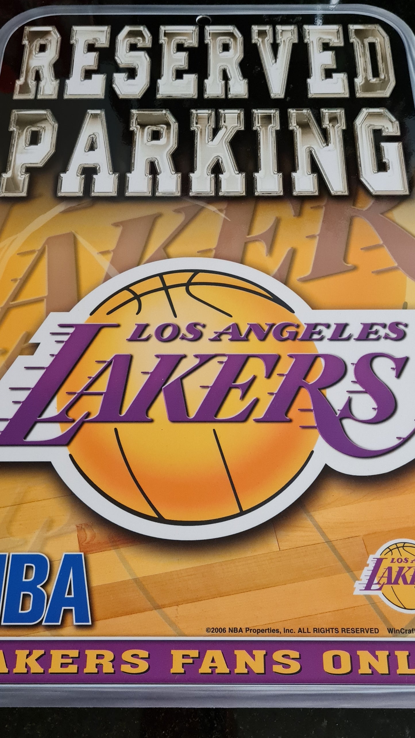Lakers NBA Sign - Reserved Parking Wall Sign - Lakers Fans Only NBA
