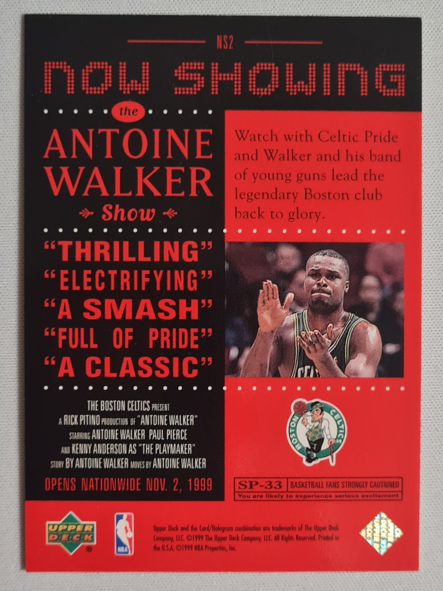 Antoine Walker - 1999 Upper Deck Now Showing #NS2 NBA Boston Celtics
