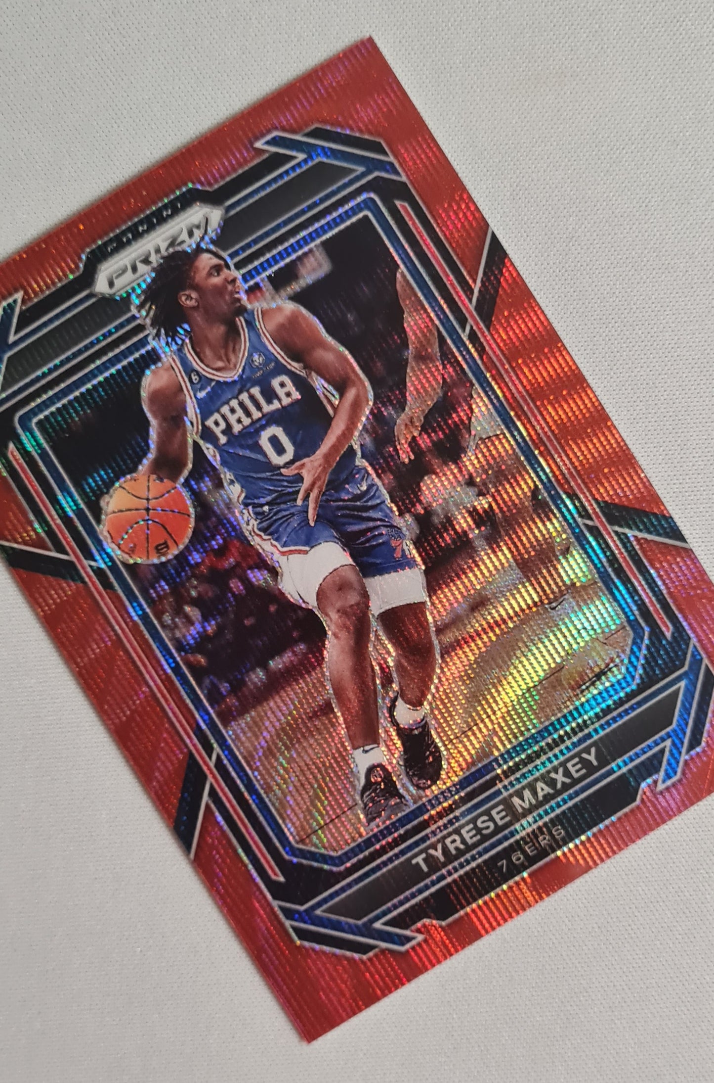 Tyrese Maxey - 2022/23 Panini Prizm Basketball #21 NBA 76ers - Red Wave Prizm