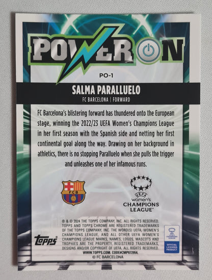 Salma Paralluelo - 2024 Topps Chrome #PO-1 "Power On" FC Barcelona (WCL)